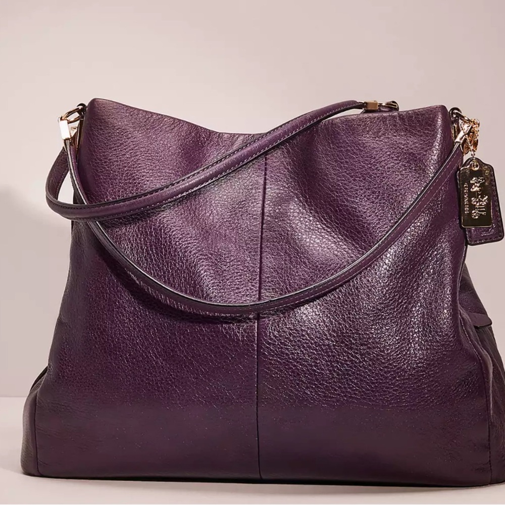 Elegant Purple Leather Women's Bag
